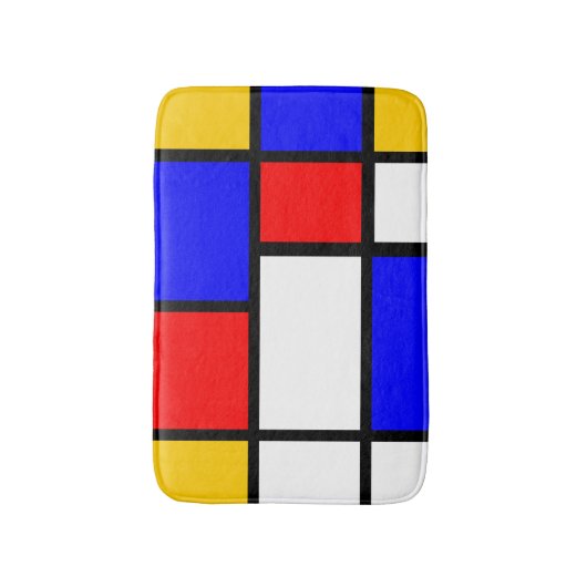 Mondrian-Inspiration Badematte (Vorderseite Vertikal)