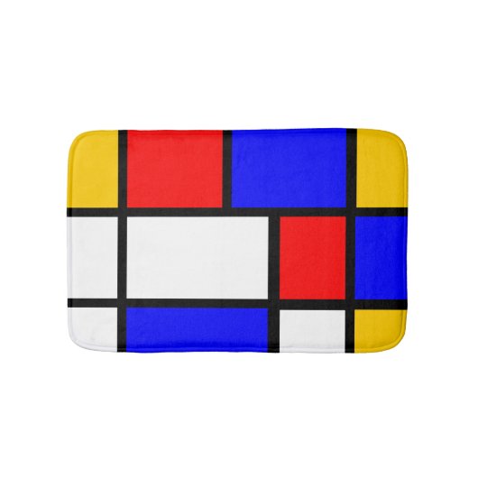 Mondrian-Inspiration Badematte (Vorderseite)