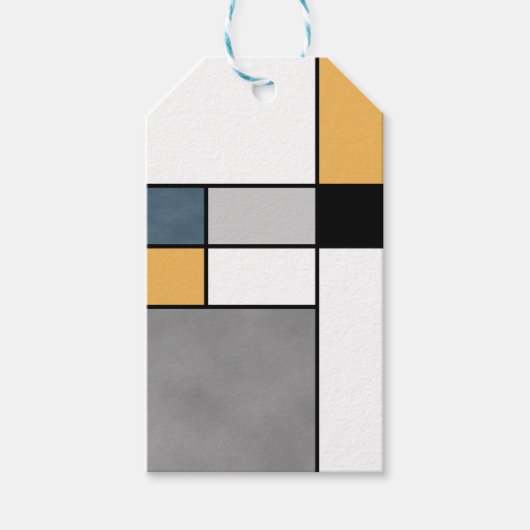 Mondrian Inspiration Geschenkanhänger (Vorderseite)