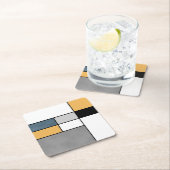 Mondrian Inspiration Rechteckiger Pappuntersetzer (Vor Ort)