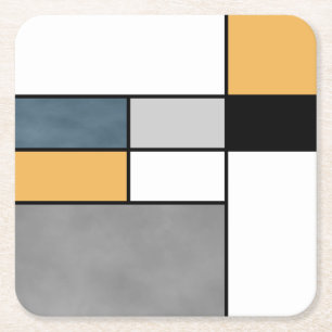 Mondrian Inspiration Rechteckiger Pappuntersetzer