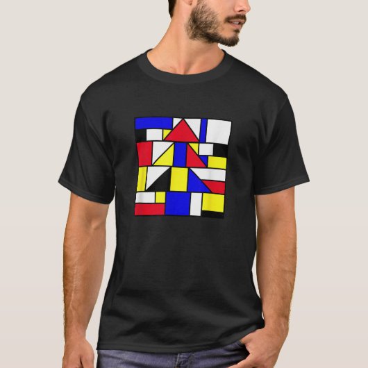 Mondrian inspired abstract primary colors geometri T-Shirt (Vorderseite)