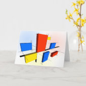 Mondrian Inspiriert 3D Karte (Gelbe Blume)