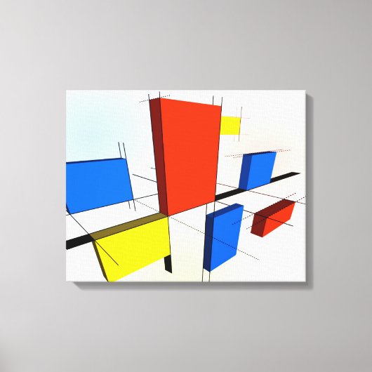 Mondrian Inspiriert 3D Leinwanddruck (Vorderseite)