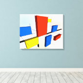 Mondrian Inspiriert 3D Leinwanddruck (Insitu (Holzboden))