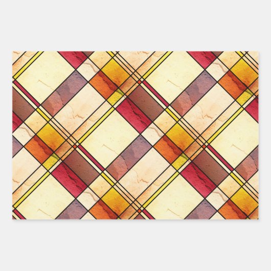 Mondrian Inspiriert Art Déco Geometrisches Muster Geschenkpapier Set (Vorderseite)