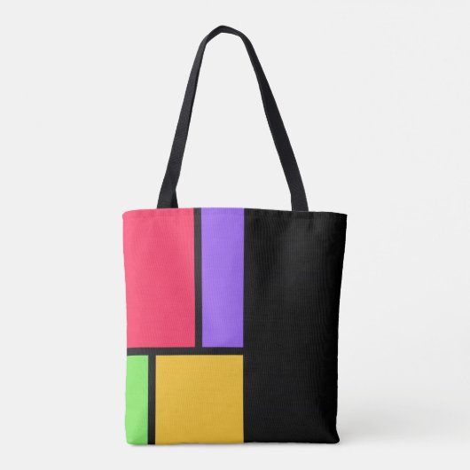 Mondrian Inspiriert Farbblock Tasche (Rückseite)
