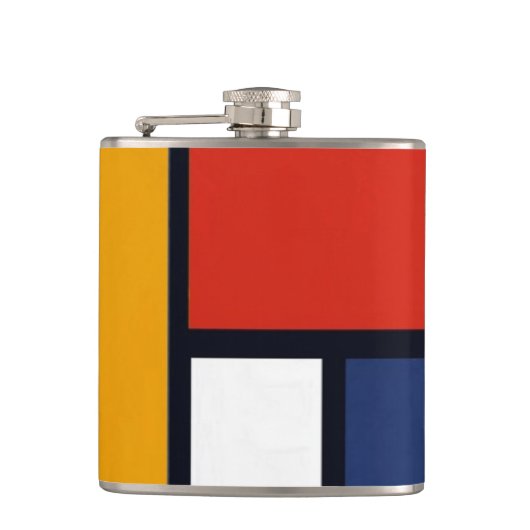 Mondrian Inspiriert Flachmann (Vorderseite)