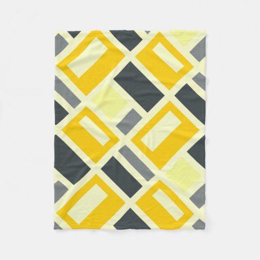 MONDRIAN INSPIRIERT - GELB & GRAU FLEECEDECKE (Vorderseite)
