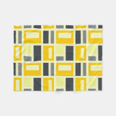 MONDRIAN INSPIRIERT - GELB & GRAU FLEECEDECKE (Vorderseite (Horizontal))