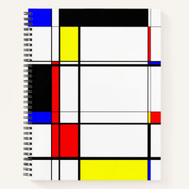 Mondrian Inspiriert Modern Geometric Red Blue Yell Notizblock