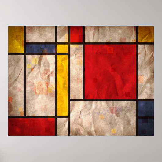 Mondrian Inspiriert Poster (Vorne)