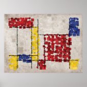 Mondrian Inspiriert Quadrate Poster (Vorne)