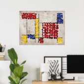 Mondrian Inspiriert Quadrate Poster (Heimbüro)