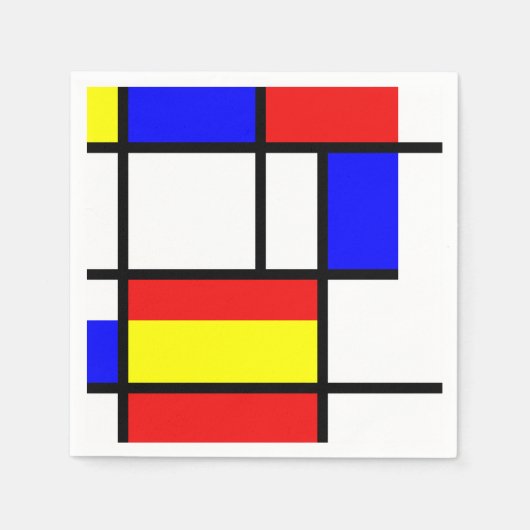 Mondrian Inspiriert Serviette (Vorderseite)