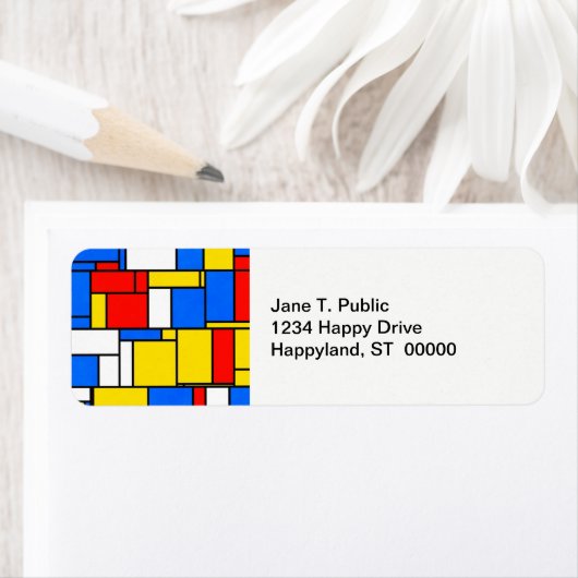 Mondrian Inspiriert Style Red Blue Yellow Pattern (Insitu)