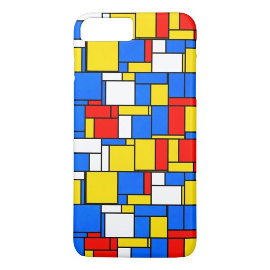 Mondrian Inspiriert Style Red Blue Yellow Pattern Case-Mate iPhone Hülle (Rückseite)