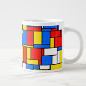 Mondrian Inspiriert Style Red Blue Yellow Pattern Jumbo-Tasse (Rechts)