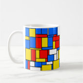 Mondrian Inspiriert Style Red Blue Yellow Pattern Kaffeetasse (Links)
