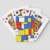 Mondrian Inspiriert Style Red Blue Yellow Pattern Spielkarten (Rückseite)