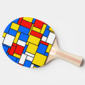 Mondrian Inspiriert Style Red Blue Yellow Pattern Tischtennis Schläger (Seitenansicht)