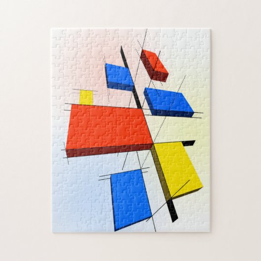 Mondrian inspirierte 3D Puzzle (Vertikal)