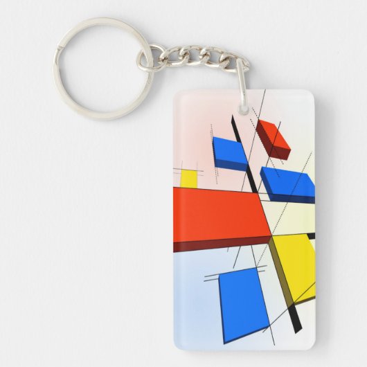 Mondrian inspirierte 3D Schlüsselanhänger (Vorderseite)