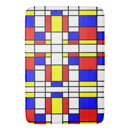 Mondrian inspirierte badematte (Vorderseite Vertikal)