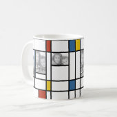 Mondrian inspirierte Foto-Schablonen-Tasse Kaffeetasse (Vorderseite Links)