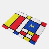 Mondrian inspirierte geometrischer fußmatte (Schrägansicht)