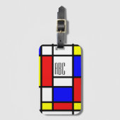 Mondrian inspirierte gepäckanhänger (Vorderseite Vertikal)