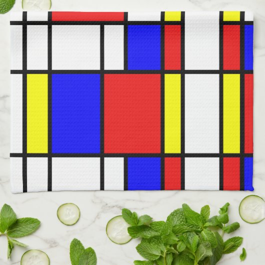 Mondrian inspirierte geschirrtuch (Gefaltet)