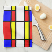 Mondrian inspirierte geschirrtuch (Viertel Falte)