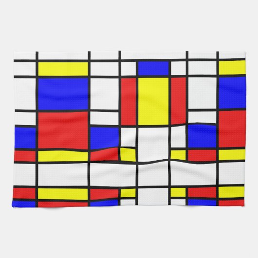 Mondrian inspirierte geschirrtuch (Horizontal)