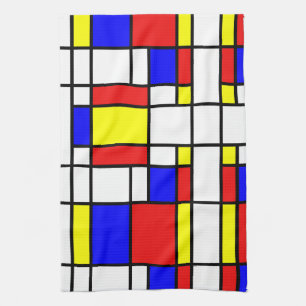Mondrian inspirierte geschirrtuch