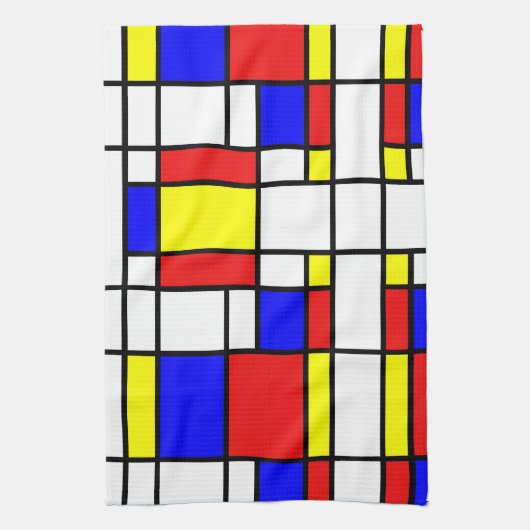 Mondrian inspirierte geschirrtuch (Vertikal)