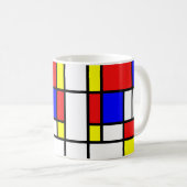Mondrian inspirierte kaffeetasse (VorderseiteRechts)