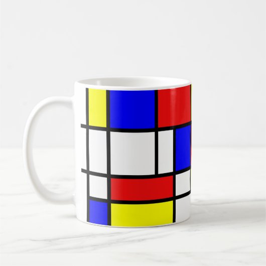 Mondrian inspirierte kaffeetasse (Links)