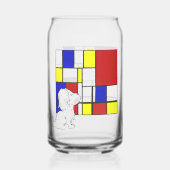 Mondrian inspirierte Kamille Dosenglas (Vorderseite)