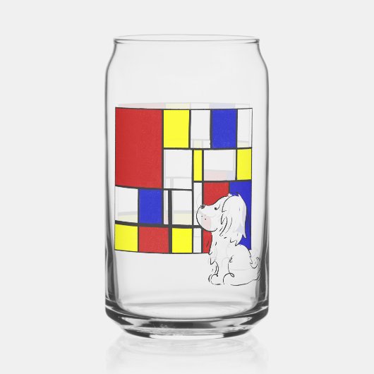 Mondrian inspirierte Kamille Dosenglas (Rückseite)