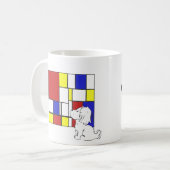 Mondrian inspirierte Kamille Kaffeetasse (Vorderseite Links)