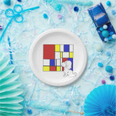 Mondrian inspirierte Kamille Pappteller (Party)