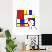 Mondrian-Inspirierte Kamille Poster (Heimbüro)