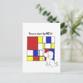 Mondrian inspirierte Kamille Postkarte (Stehend Vorderseite)