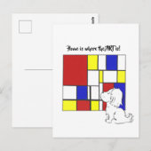 Mondrian inspirierte Kamille Postkarte (Vorne/Hinten)