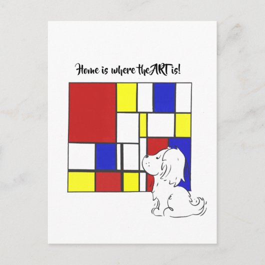 Mondrian inspirierte Kamille Postkarte (Vorderseite)