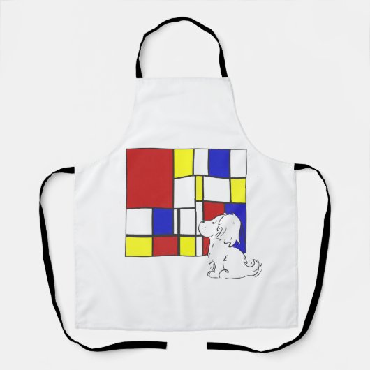 Mondrian inspirierte Kamille Schürze (Vorderseite)