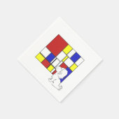 Mondrian inspirierte Kamille Serviette (Ecke)