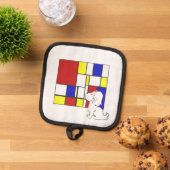 Mondrian inspirierte Kamille Topflappen (Oben Unten)