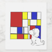 Mondrian inspirierte Kamille Weinetikett (Einzelnes Label)